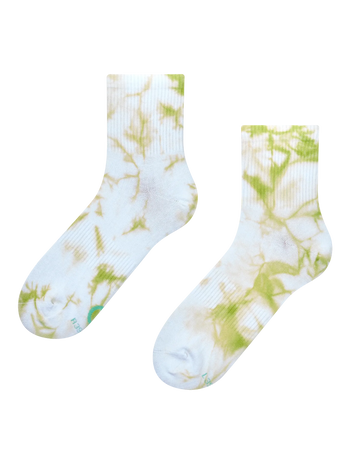 Limette Crewsocken mit Tie-Dye-Effekt