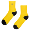 Gerippte Mid-Calf-Socken Gelber Radfahrer