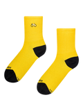 Gerippte Mid-Calf-Socken Gelber Radfahrer