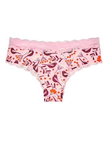 Spitzenhöschen für Frauen Vögel und Beeren