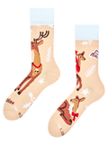 Warme Socken Hirsch und Hirschkuh zu Weihnachten