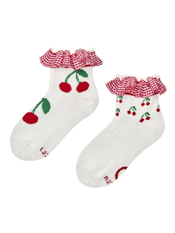 Cutecore-Socken für Mädchen Picknick-Kirschen