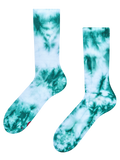 Smaragdgrüne gerippte Socken mit Tie-Dye-Effekt