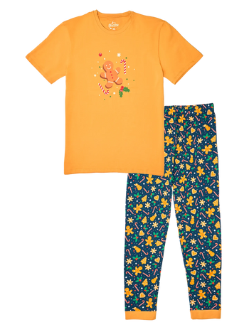 Lustiger Pyjama für Männer Lebkuchen & Süßigkeiten
