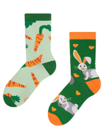 Lustige Kindersocken Kaninchen und Karotte