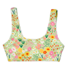 Lustiges sportliches Bikinioberteil Blumengarten