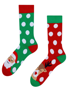 Lustige warme Socken Santa und Rudolf