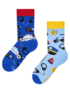 Lustige Kindersocken Polizist