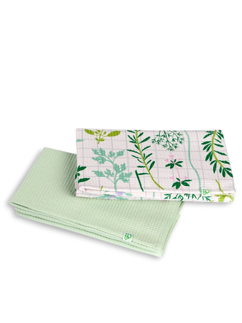 Lustige Küchentücher 2er-Pack Gartenkräuter