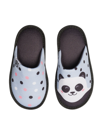 Lustige Hausschuhe für Kinder Glücklicher Panda