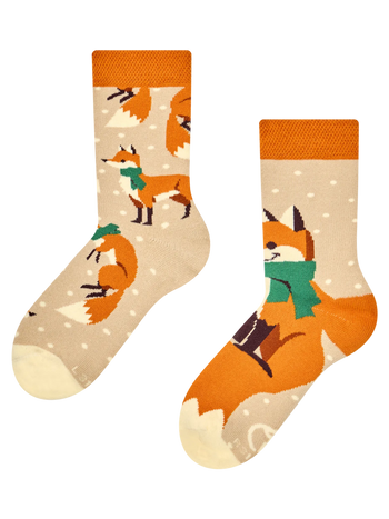 Warme Kindersocken Fuchs mit Schal