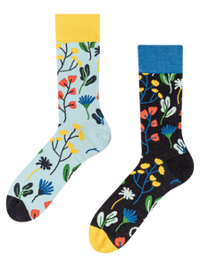 Lustige Socken Aquarell-Blumen