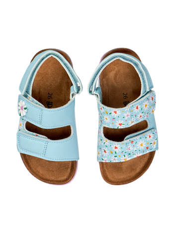Korksandalen für Kinder Herzen und Gänseblümchen