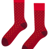 Dunkelrote und gelbe gemusterte Socken