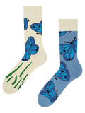 Lustige Bambussocken Blauer Schmetterling