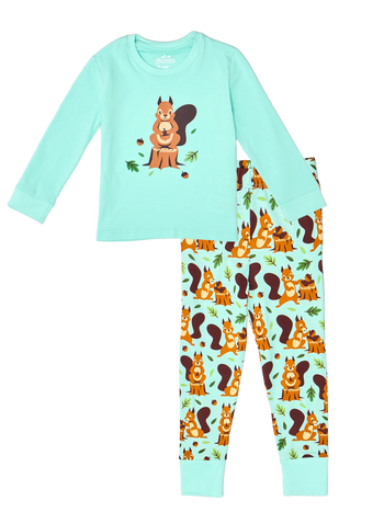 Lustiger Pyjama für Kinder Eichhörnchen im Wald