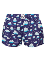 Lustige Damenshorts Papierflugzeuge und Wolken