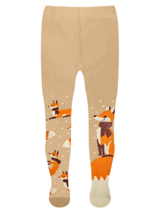 Lustige Strumpfhosen für Kinder Fuchs mit Schal