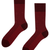 Braune und rote gemusterte Socken
