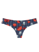 Lustige Brasilianische Damenschlüpfer Marienkäfer und Mohnblumen