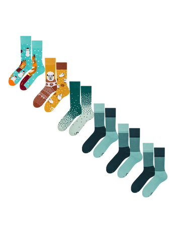 6er-Pack warme Socken – Schaf & Eichhörnchen