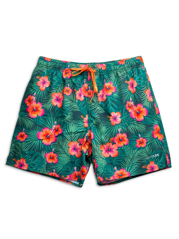 Lustige Badeshorts für Männer Hibiskus