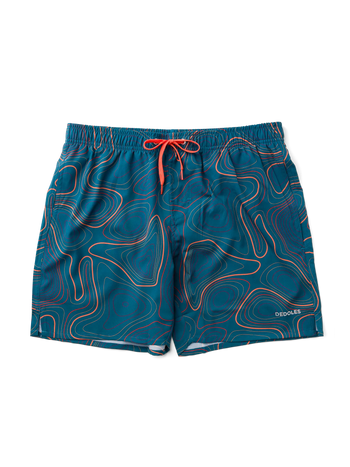 Lustige Badeshorts für Männer Topografische Linien
