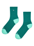 Gerippte Mid-Calf-Socken Grüner Radfahrer