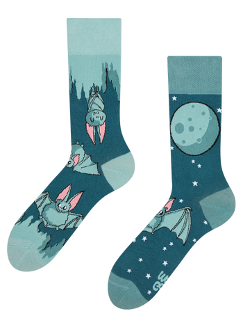 Lustige Socken Fledermäuse in der Nacht