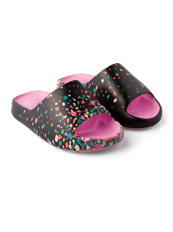 Lustige chunky Pantoletten Bunte Tropfen