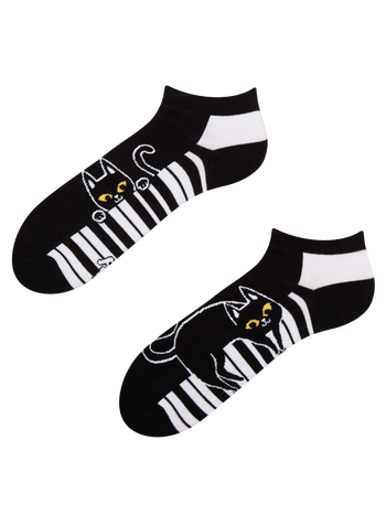 Lustige Knöchelsocken Piano-Katze