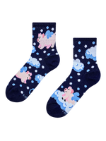 Lustige Crewsocken Schweine in den Wolken