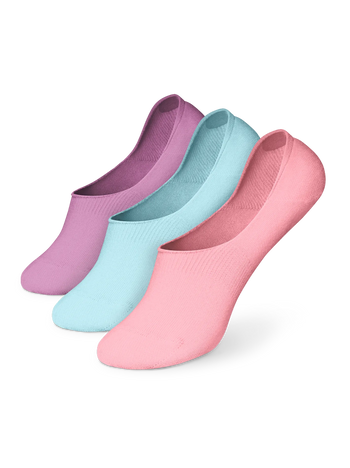 3er-Pack No-Show-Socken aus Baumwolle Pastell