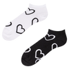Lustige Knöchelsocken Schwarze und weiße Herzen