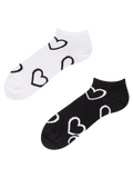 Lustige Knöchelsocken Schwarze und weiße Herzen