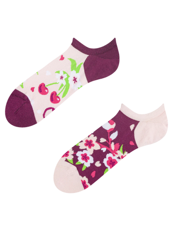 Lustige Sneakersocken Kirschblüte