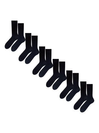 6er-Pack schwarze Socken aus gekämmter Baumwolle