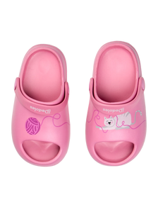 Lustige Baby-Clog-Sandalen mit dicker Sohle Katze und Ball