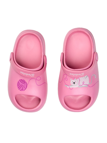 Lustige Baby-Clog-Sandalen mit dicker Sohle Katze und Ball