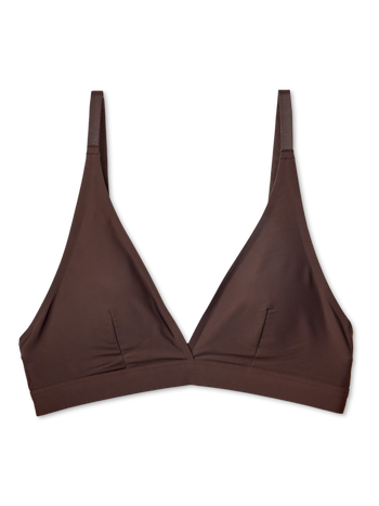 Schokoladenbraune nahtlose Bralette in Triangelform