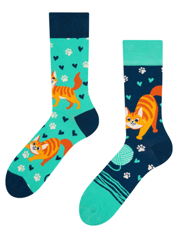 Lustige Socken Fröhliche Katze
