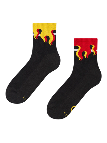 Lustige funktionelle Crewsocken On Fire