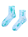 Aquamaringrüne Crewsocken mit Tie-Dye-Effekt