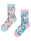 Lustige Kindersocken Regenbogen-Einhorn