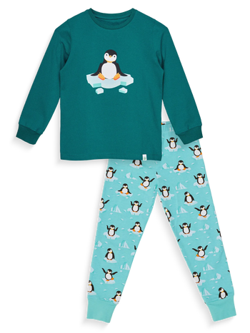 Lustiger Pyjama für Kinder Pinguin auf Eis