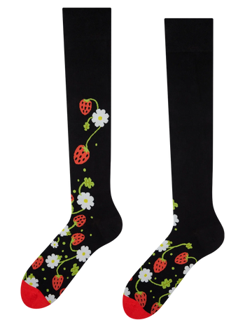 Lustige Kniestrümpfe Walderdbeeren
