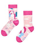 Rutschfeste warme Kindersocken Einhorn mit Schal