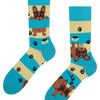 Lustige Socken Hunde und Streifen