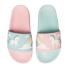Lustige Pantoletten für Kinder Einhorn und Regenbogen