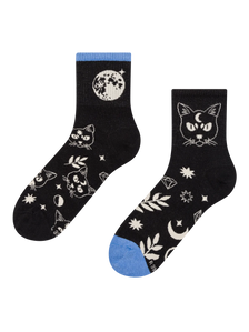 Lustige Crewsocken Katze und Mond